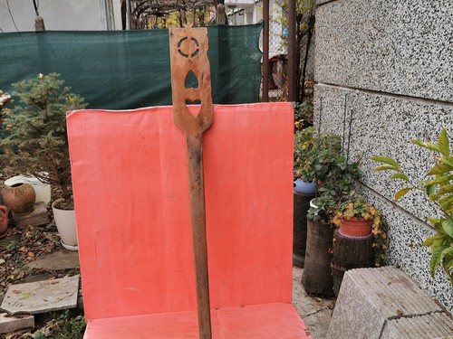 OLD PRIMITIVE ANTIQUE DISTAFF FOR HAND SPINNING WOOL HAND CARVED YARN THREAD - Picture 12 of 12