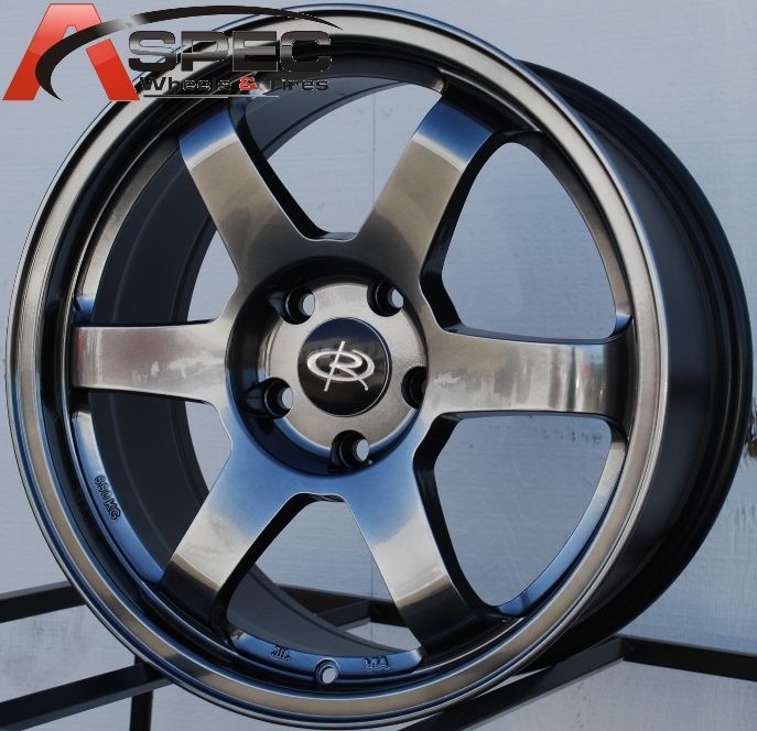 17X8 +44 ROTA GRID 5X114.3 HYPER BLACK RIM Fits Mazda 3 6 Rx7 Rx8