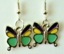 Butterfly Enamel Dangling Earrings Delicate Fun Party Everyday Wear Fun Gift