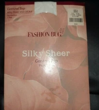 Fashion Bug Silky Sheer Control Top Pantyhose Sandalfoot Size A WHITE NEW