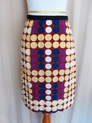 ~MARNI for H&M~ kenzo 100% SILK POLKA DOT PRINT PENCIL SKIRT US 8 / EUR 38