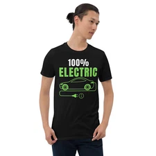 100% Electric, Unisex, Funny Electric Vehicle, Drive EVs, EV Life, Cool EVs