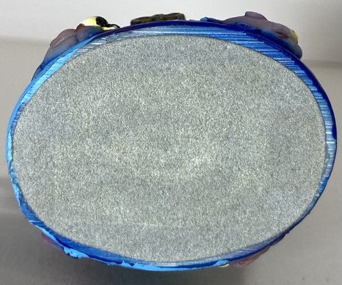 "Caja de baratijas That's Kooky FISH labios y ojos grandes púrpura y verde pescado azul 3,75" - Imagen 9 de 11