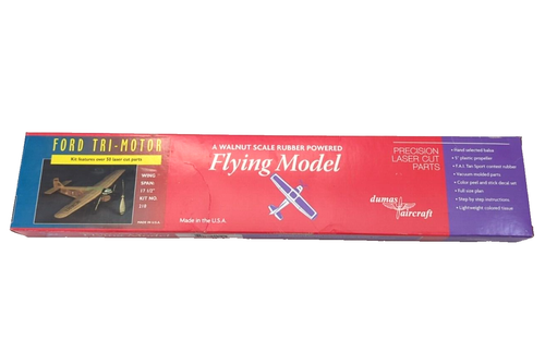 Dumas 210 Ford Trimotor 17.5" Flying Model Airplane Kit - New