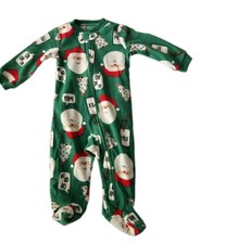 Infant Carters Baby Christmas Santa Fleece 1 Piece Footed Pajama 3-6 Months