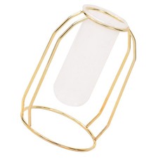 Vase en verre de 1pc avec arrangement de fleurs d'art en fer.