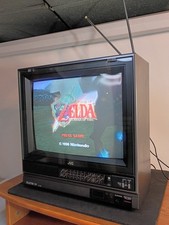 🔥Vintage JVC Telstar C-1470 Color CRT TV Retro Gaming Television 1985 80s