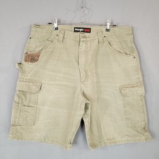 Wrangler RIGGS WORKWEAR Men's Olive Green Cargo Shorts 40 Cotton Ripstop