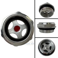 1" Air Compressor Pump Oil Level Sight Glass Gauge Straight Thread w/ O-Ring
