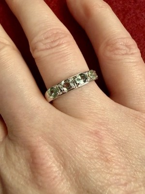 HSE Harry Ivens IV Saphir Grün Ring 925er Silber rhod. ca. 1 ct RW 17