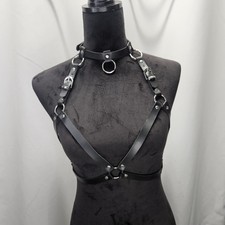Leather Body Harness Waist Belt Punk Gothic Bra Bondage Top Chest Strap XS/S
