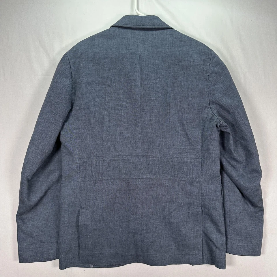 Blazer Billy Reid Hombre 42R Azul Algodón 2 Botones Sin Estructura Hecho en Italia (etiqueta 46R) Foto 3 de 4