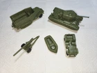 VINTAGE MARX BATTLEGROUND / GUNS OF NAVARONE WAXY GREEN ARMOR VEHICLES