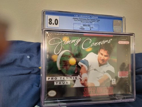SNES Jimmy Connor's Pro Tennis Tour (Super Nintendo) Sealed CGC 8.0 WATA VGA PSA