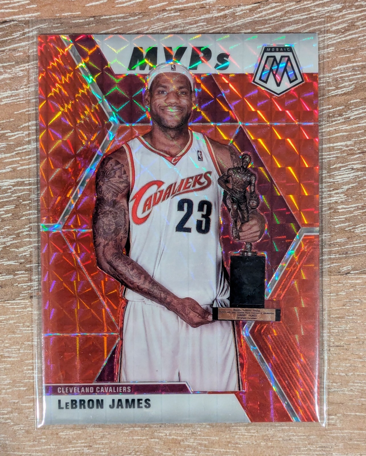 2019-20 Panini Mosaic LeBron James MVPs Orange Reactive Prizm #298 Cavaliers