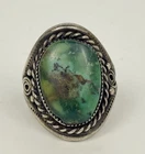 Vintage 925 Sterling Silver Southwestern/ Native American Turquoise Ring, Sz 8.5
