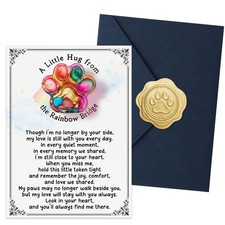 Pet Loss Gift Rainbow Bridge, Dog Memorial Pocket Hug Keepsake, Sympathy Gift...