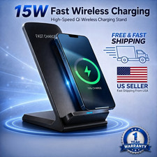 Wireless Fast Charger Charging Pad Stand Dock For Samsung Galaxy iPhone Phone
