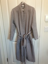 Quince Small Organic Turkish Waffle Robe Gray Grey With Tie Luxury Soft