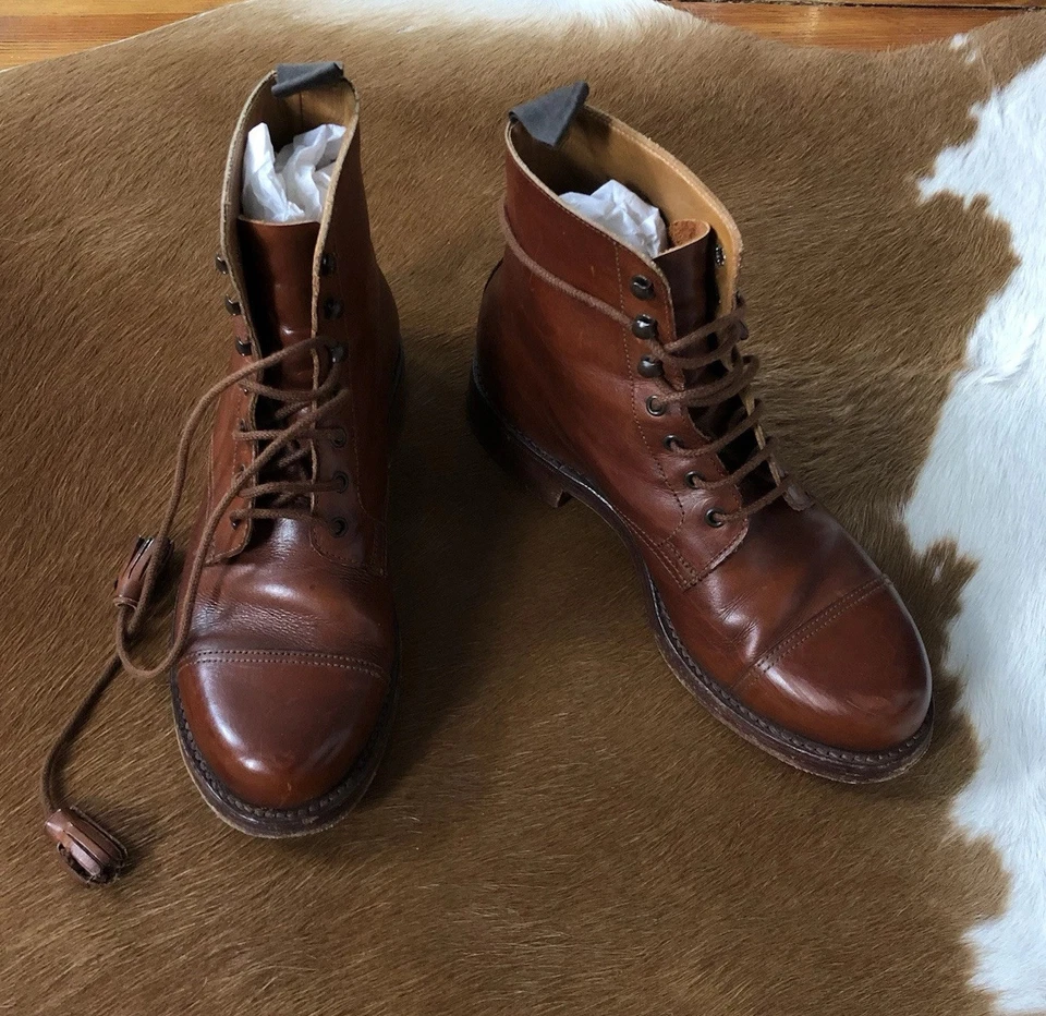 Botas con cordones de cuero Ralph Lauren vintage hechas en Inglaterra talla 5 Foto 3 de 4