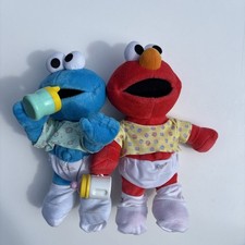 Vtg Sesame Street Fisher Price 2000 Baby Elmo Cookie Monster - Both Work