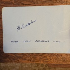Genuine Autograph Signature Harry Bradshaw Golfer Irish Open Champion 1951
