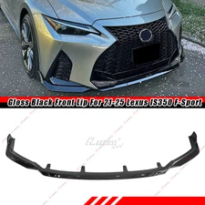 V-Style Gloss Black Front Bumper Lip Splitter Kit For 21-25 Lexus IS350 F-Sport