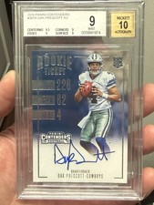 DAK PRESCOTT 2016 PANINI CONTENDERS ROOKIE RC #307 AUTO BGS 9 / 10 MINT