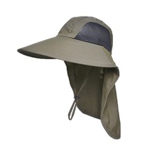 UPF 50 Sun Hat Men Women Neck Flap Hiking Fishing UV Protective Wide Brim