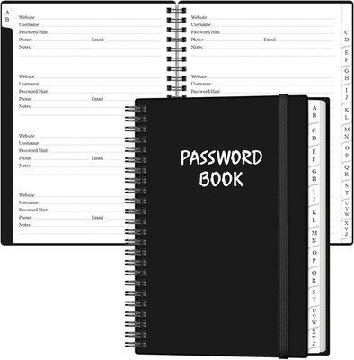 Password Book with Alphabetical Tabs - Large Size Password Keeper Journal Notebo