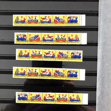 Germany 1959 Tuberculosis 5 by 5 Strip Very Rare Seal Stamps Eisenb