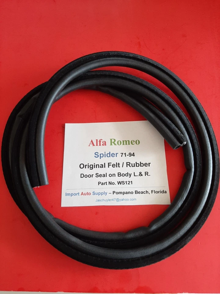 Vedação de porta Alfa Romeo Spider 71-94 com feltro OEM dentro se encaixa esquerda ou direita - Imagem 2 de 4
