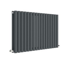 Delphi Ellipse Double Horizontal Designer Radiator 600mm H x 992mm W - Anthracit