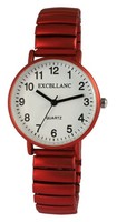 Excellanc Frauen Uhr Damen Armbanduhr Analog Quarzuhr Girl Watch Zugarmband Rot