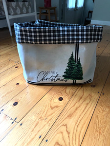 Standing Christmas Tree Stand Cover Canvas & Flannel inner lined 14”H x17"square