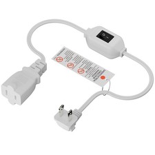 2-Feet On Off Switch Extension Cord, Right Angle 2-Prong Polarized Extensio...