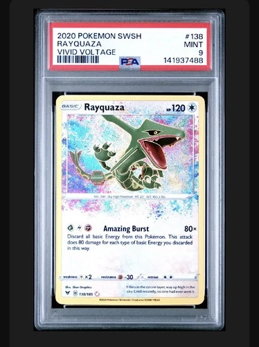 Rayquaza Amazing Rare Card 138/185 Vivid Voltage 2020 PSA 9