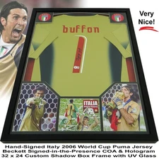 Gianluigi Buffon Autographed Italy 2006 World Cup Puma Jersey Framed w/ BAS COA
