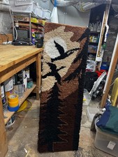 Vintage Latch hook 1970 Rug Wall Hanging Handmade Norma's Needlecraft