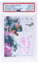 Panini Origins Passing Stars Pink Auto Rookie 1/8 Jalen Hurts Eagles PSA 9 Auto 