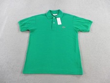 Lacoste Polo Shirt Mens Small Green Classic Fit Pique Cotton Croc Logo Preppy