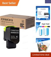 Quality Black Toner Cartridge for Xerox Printers C310 C315 - 1 Pack, 3000 Pages
