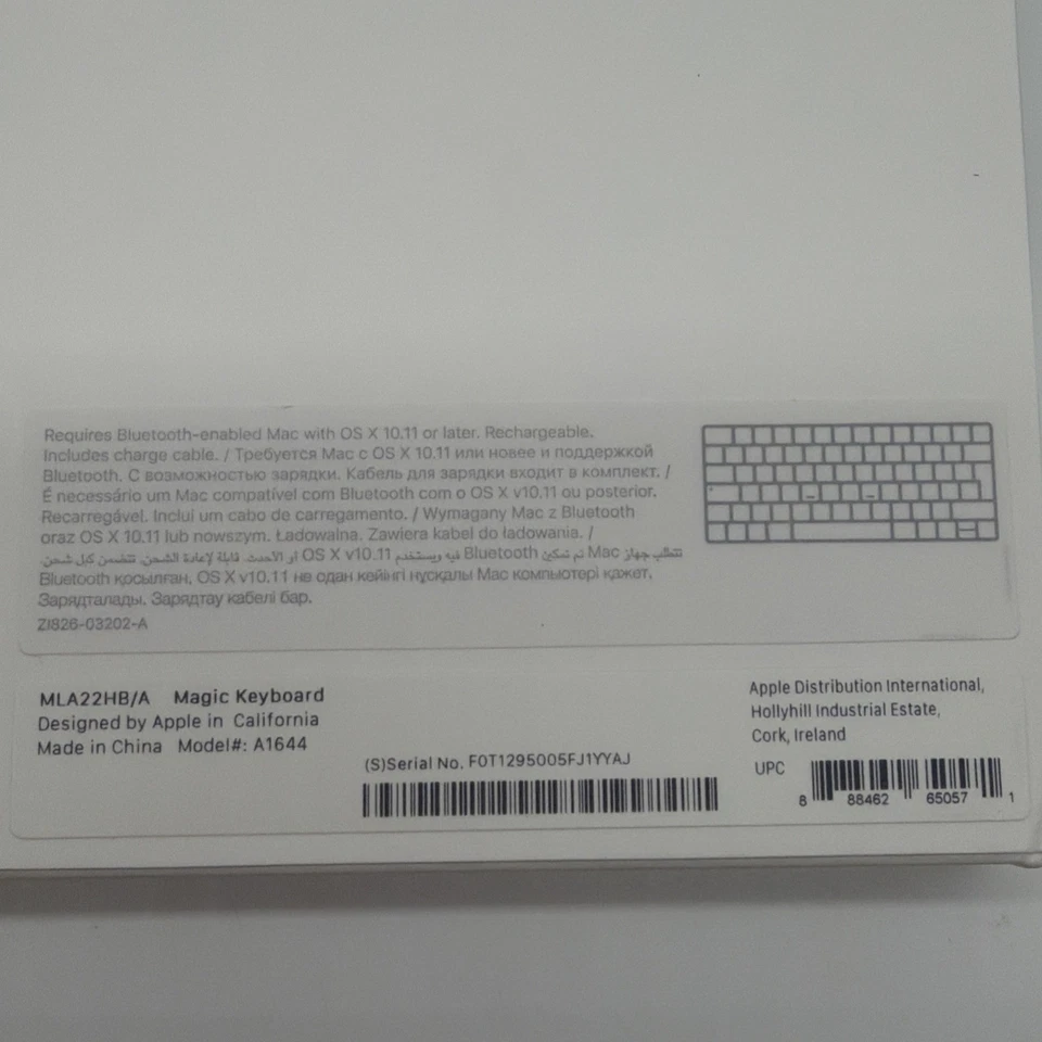 HEBREW - GENUINE APPLE MAGIC BLUETOOTH KEYBOARD A1644 SILVER WIRELESS MLA22HB/A - Image 3 of 3