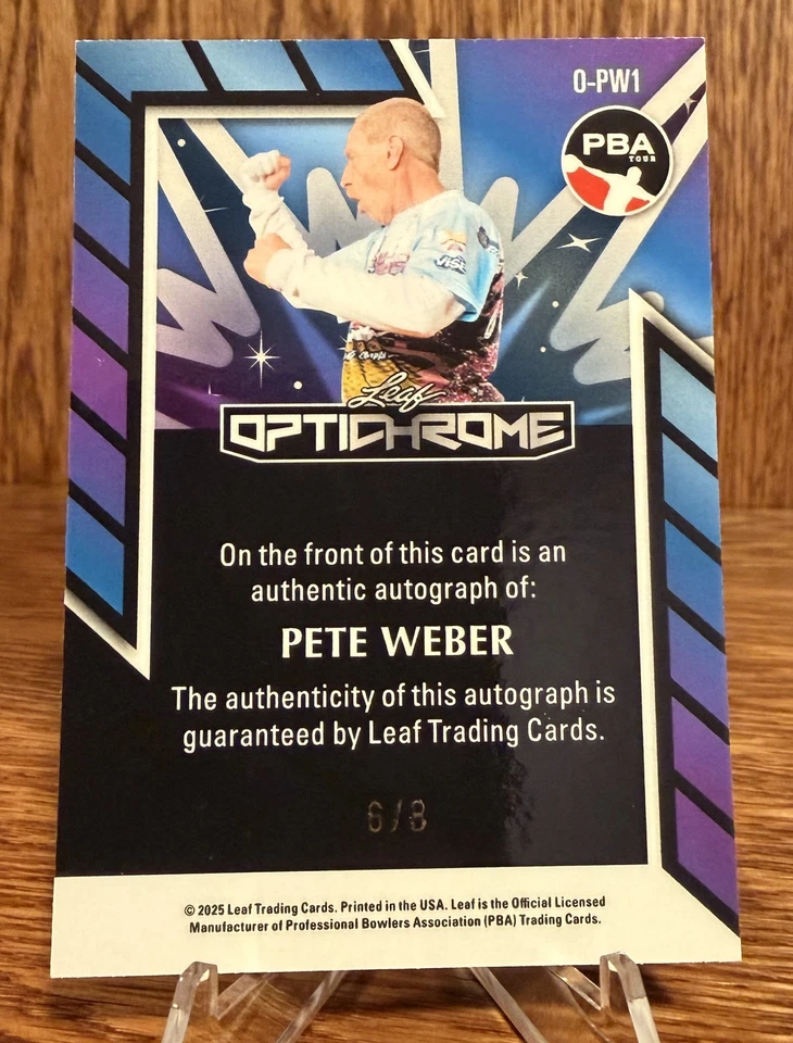 2025 Leaf Eclectic PBA - Pete Weber - Optichrome 蓝色亲笔签名他铭文 /8 — 第 2/2 张图片