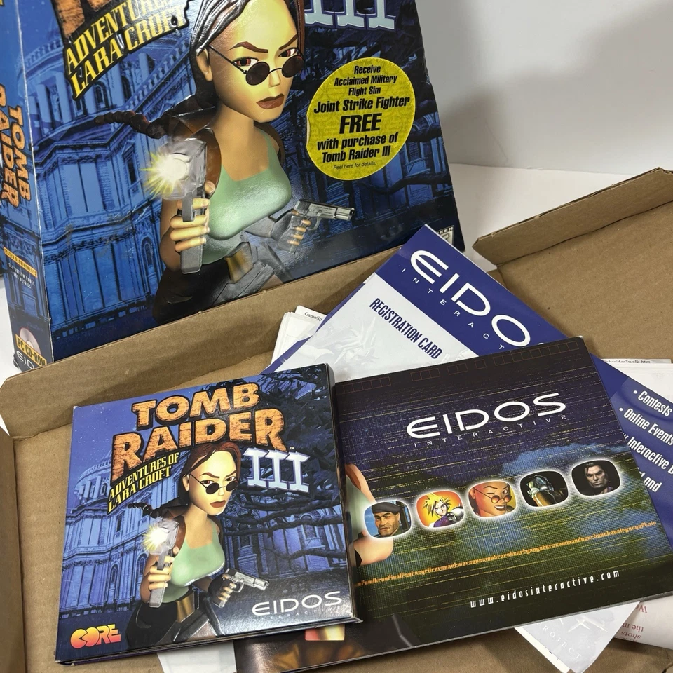 Tomb Raider/Tomb Raider 3 Trapezoid Box Big Box PC Game Vintage 1996-Complete - Image 4 of 4