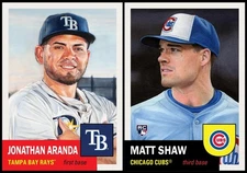 2025 Topps MLB® Living Set® # 847 & 848 MATT SHAW - JONATHAN ARANDA In Stock