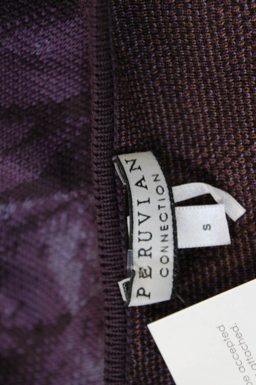 Peruvian Connection Womens Cardigan Purple Floral… - image 5