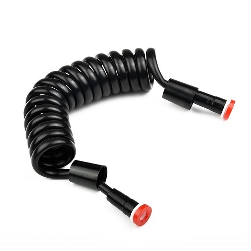 Tuyau d'extension de douche rétractable flexible sûr tuyau de douche 2M noir P - Photo 7/12