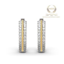 Christmas Sale Moissanite Hoop Earrings 1.20 CT Round Cut Solid 14K White Gold