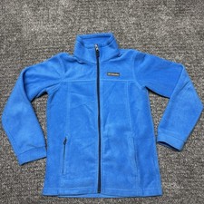 Youth Columbia Full Zip Fleece Jacket Blue Size Medium 10/12 Mock Neck